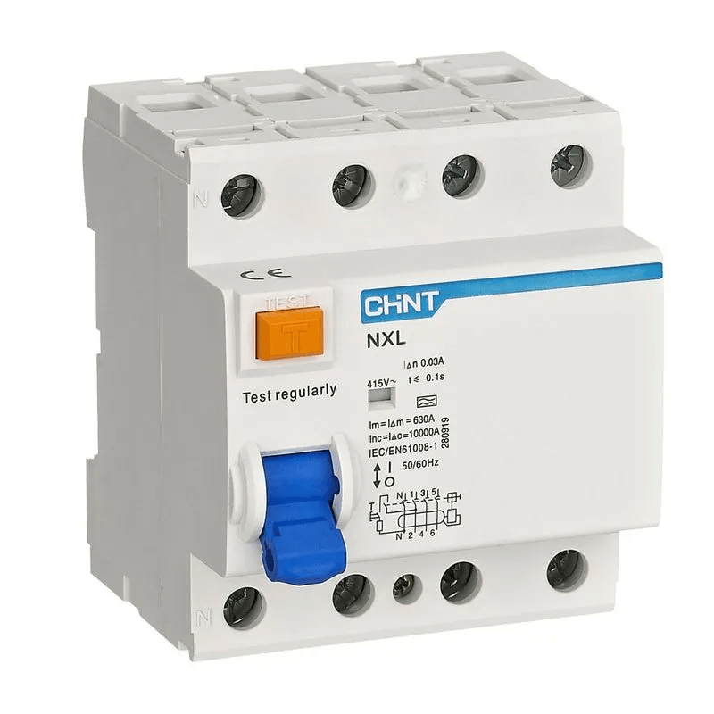 Interruptor DR 3P+N 63A/30mA AC 400V NXL-63 Cód. 280792 – Chint