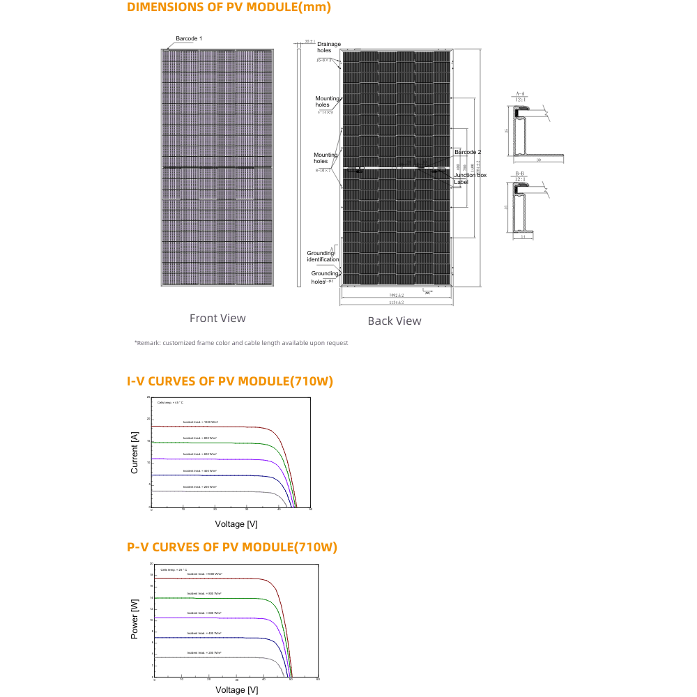 Painel/Gerador Solar ZNShine 700W ZXI8-GPLDD132-700 132 Células N